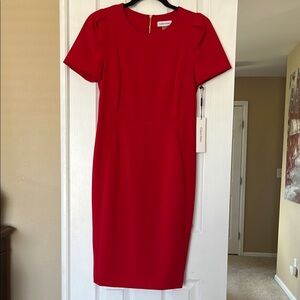 Calvin Klein Red Midi Dress